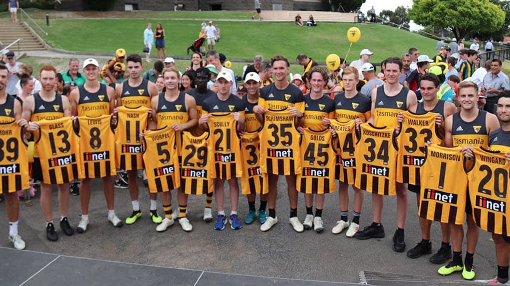 hawksnumbers2071218.jpg The Hawks with their new guernsey numbers. Picture: @HawthornFC Twitter - AFL,Hawthorn Hawks